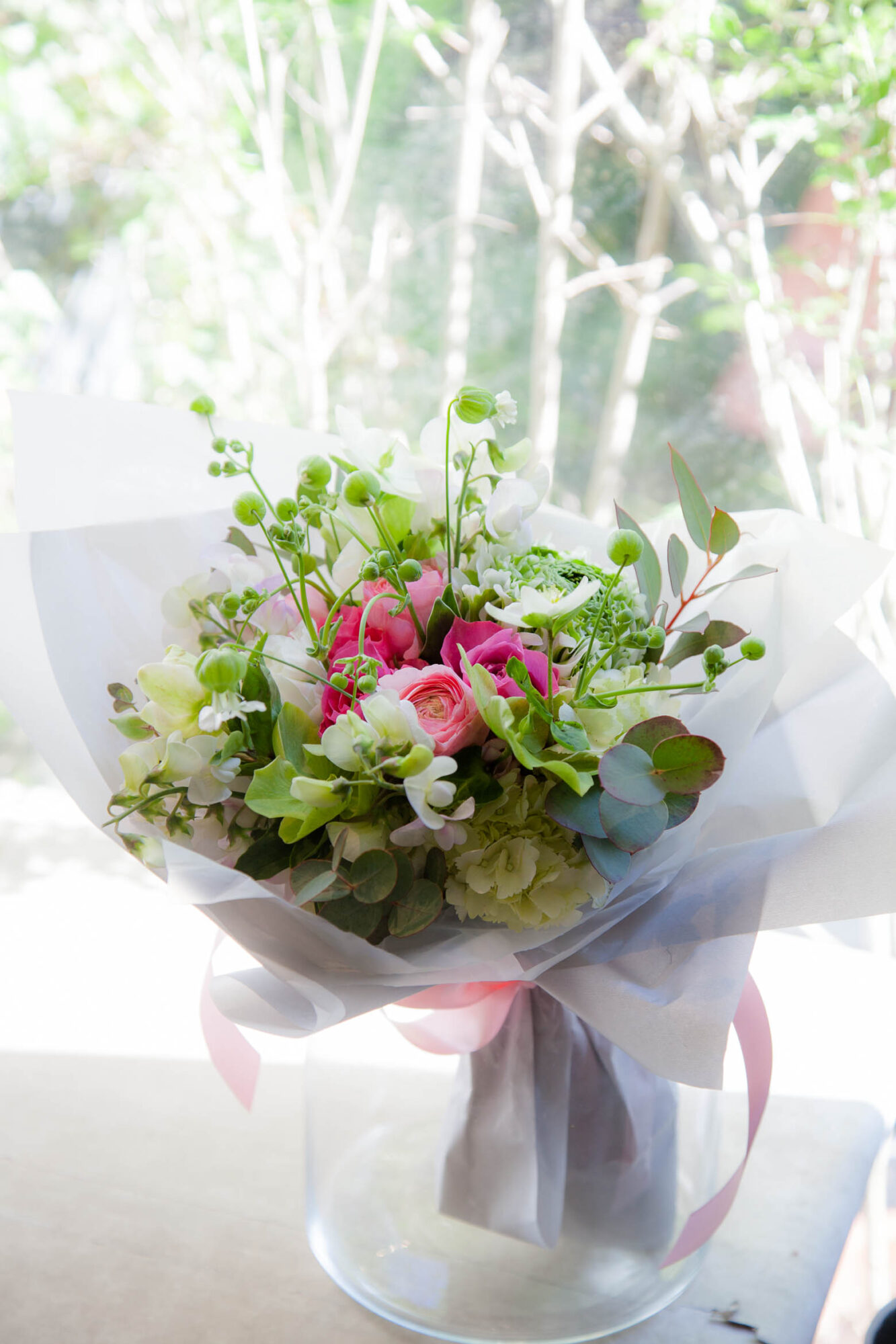 お誕生日の花束の画像