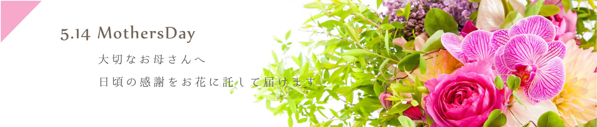 母の日の花ギフト通販と全国宅配のバナー画像